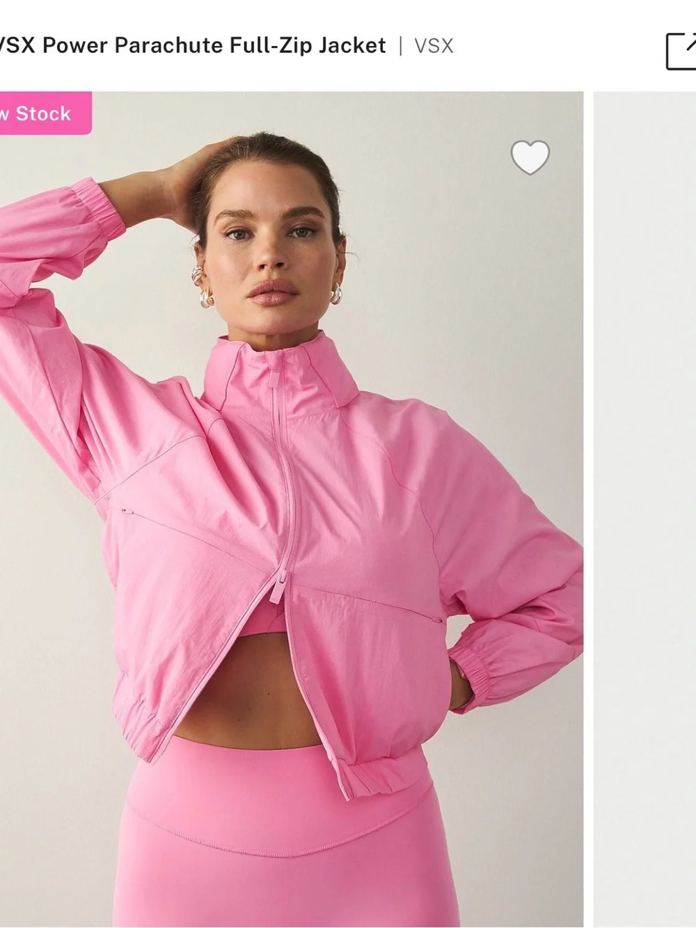 PINK Victoria's Secret Bright Pink Cropped Bomber Jacket